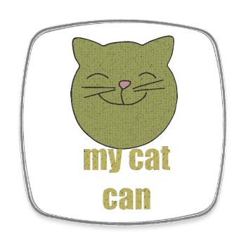 Mon chat peut - Magnet carré - blanc - Devant