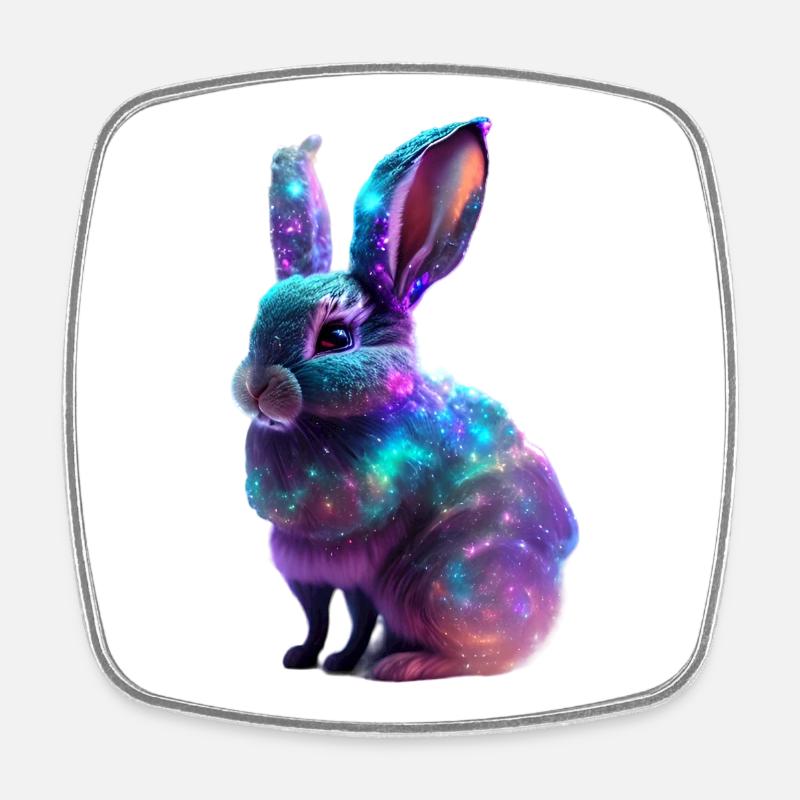 Nébuleuse Cosmique Lapin - Magnet carré - blanc