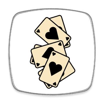 Mélange de cartes As de Coeur - Magnet carré - blanc - Devant