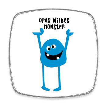 Opa Monster wild Demo Comic coole lustige Sprüche - Viereckiger Kühlschrankmagnet - Weiß - Vorne