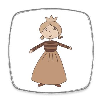 Petite princesse - Magnet carré - blanc - Devant
