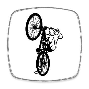 BMX Rider Sketch - Square fridge magnet - white - Front
