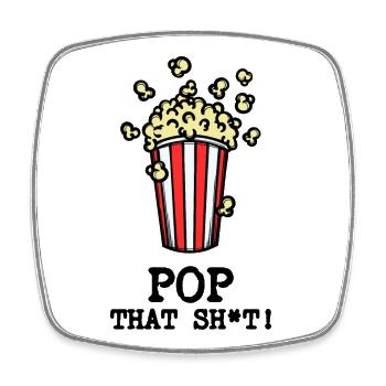 Films, Popcorn, TV Night, Déclaration, Cinéma, Films - Magnet carré - blanc - Devant
