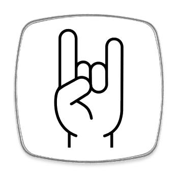 Rock Hand - Festival French Friesfork Rock Music Metal - Magnet carré - blanc - Devant