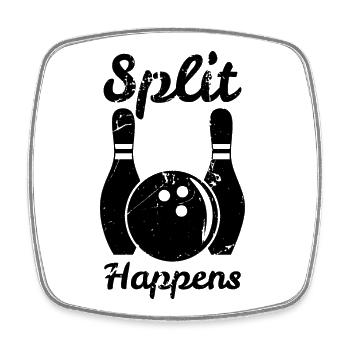 Bowling Wortspiel - Viereckiger Kühlschrankmagnet - Weiß - Vorne