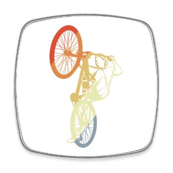 Vintage BMX rider - Square fridge magnet - white - Front
