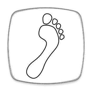 Natural Runners Barefoot Outline 2023 - Square fridge magnet - white - Front