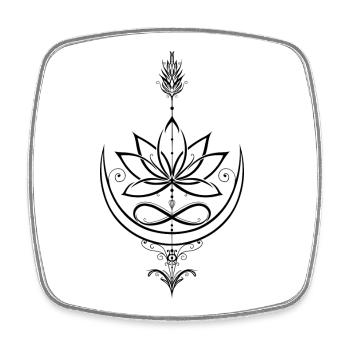 Lotus Lotusblume Yoga Pfeil - Viereckiger Kühlschrankmagnet - Weiß - Vorne