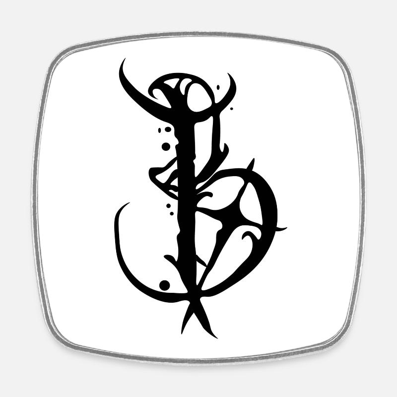 B - Square fridge magnet - white