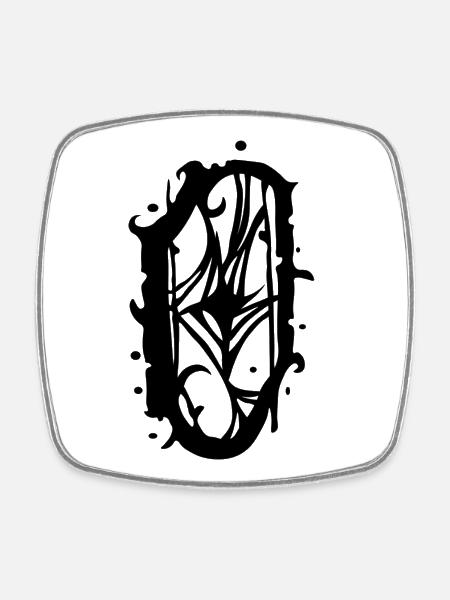 O - Square fridge magnet - white
