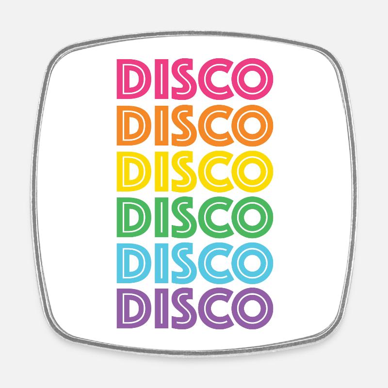 LGBTQ-Retro-Disco - Viereckiger Kühlschrankmagnet - Weiß