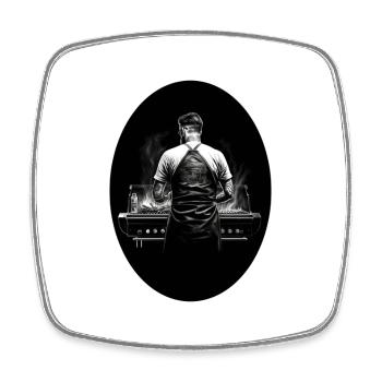 BBQ Lover white - Square fridge magnet - white - Front