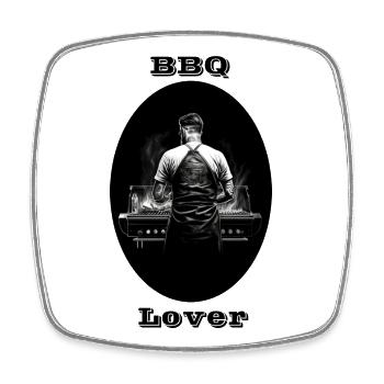 BBQ Lover - Viereckiger Kühlschrankmagnet - Weiß - Vorne