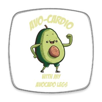 Avo Cardio Avocado does sports - Square fridge magnet - white - Front