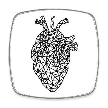 Geometrische Brillanz: Herz - Heart - Viereckiger Kühlschrankmagnet - Weiß - Vorne
