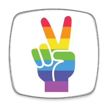 Mois de la fierté LGBT - Victoire! - Magnet carré - blanc - Devant