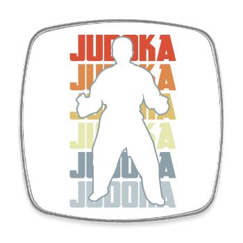 Vintage Judoka - Viereckiger Kühlschrankmagnet - Weiß - Vorne