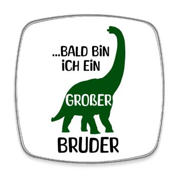 Geschwister Bruderherz Dino Stolzer Großer Bruder - Viereckiger Kühlschrankmagnet - Weiß - Vorne