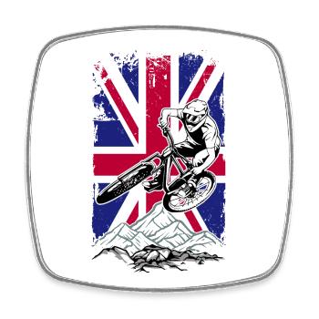 UK Mountain Bike Peak Rider - Viereckiger Kühlschrankmagnet - Weiß - Vorne