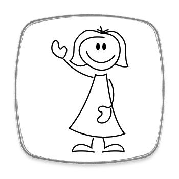 Shirts for women and girls - Square fridge magnet - white - Front