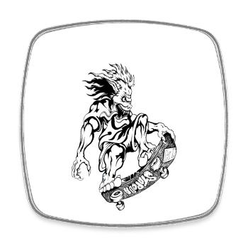 Skate - Square fridge magnet - white - Front