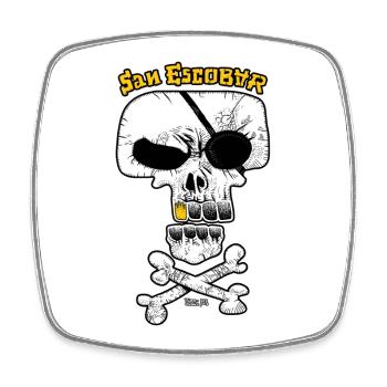 SAN ESCOBAR - Drapeau pirate / Crâne - Magnet carré - blanc - Devant