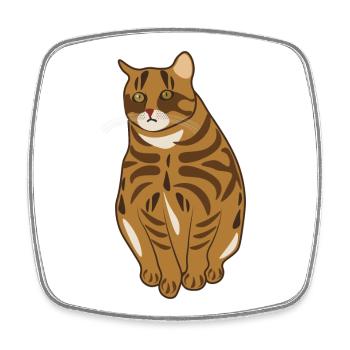 Landrace cat - Square fridge magnet - white - Front