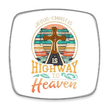 Highway to Heaven Cross - Viereckiger Kühlschrankmagnet - Weiß - Vorne