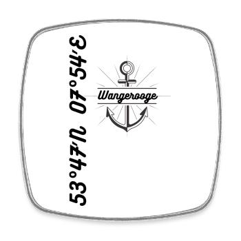 Koordinaten Motiv Wangerooge - Viereckiger Kühlschrankmagnet - Weiß - Vorne