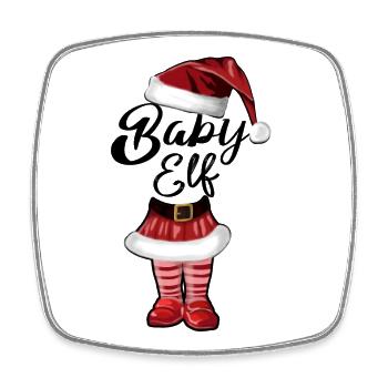 Baby Elf – Sweet Christmas Design - Square fridge magnet - white - Front