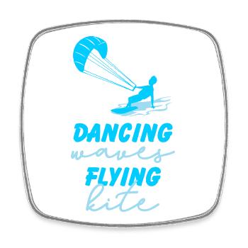 Kitesurfen Tanzende Wellen Kite Geschenk - Viereckiger Kühlschrankmagnet - Weiß - Vorne