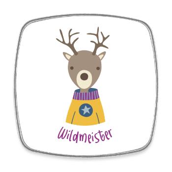 Hirsch Wald Jäger Quotes coole Sprüche Wild Kinder - Viereckiger Kühlschrankmagnet - Weiß - Vorne