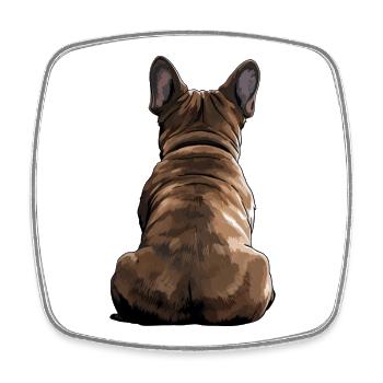French Bulldog - Square fridge magnet - white - Front