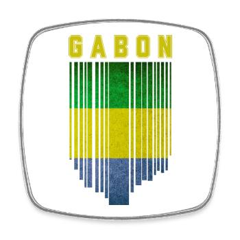 Flag of Gabon, Gabonese Pride - Square fridge magnet - white - Front