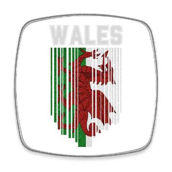 Flagge von Wales, walisischer Stolz - Viereckiger Kühlschrankmagnet - Weiß - Vorne