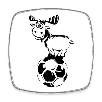 soccer reindeer symbol moose funny ball icon grafi - Square fridge magnet - white - Front
