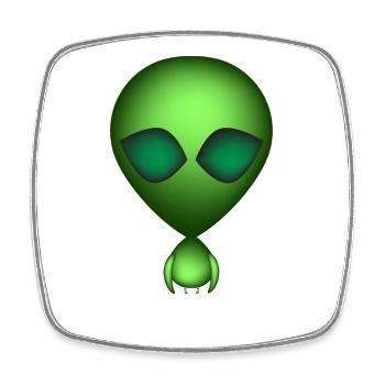 Alien Vert Je suis Extra - Magnet carré - blanc - Devant