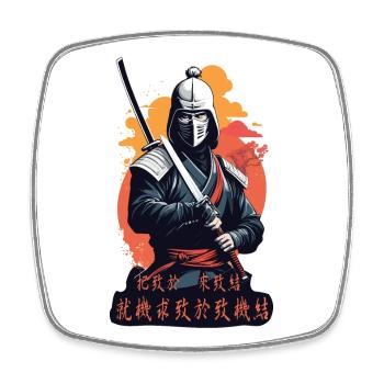 Samouraï, voie du guerrier - Magnet carré - blanc - Devant