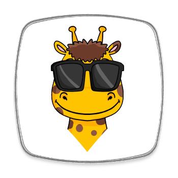 Giraffe mit Brille - Viereckiger Kühlschrankmagnet - Weiß - Vorne