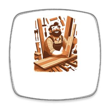 ich und mein holz forst holztransport forstwirt - Viereckiger Kühlschrankmagnet - Weiß - Vorne