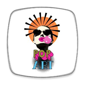 Pop Art Woman - Square fridge magnet - white - Front