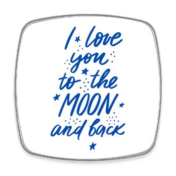 I love you to the moon and back - Square fridge magnet - white - Front