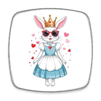 Süße Hasen Prinzessin - Viereckiger Kühlschrankmagnet - Weiß - Vorne