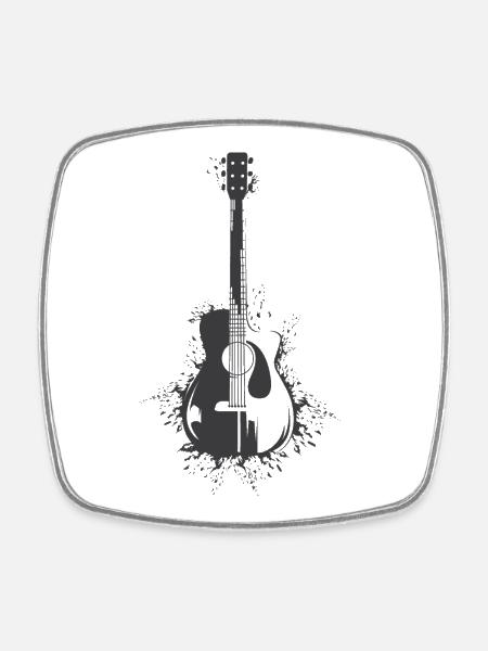 Guitare Explosion Guitare Acoustique Logo Guitariste - Magnet carré - blanc