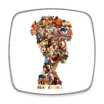 Eine Form, die alles aus Afrika trägt - Viereckiger Kühlschrankmagnet - Weiß - Vorne