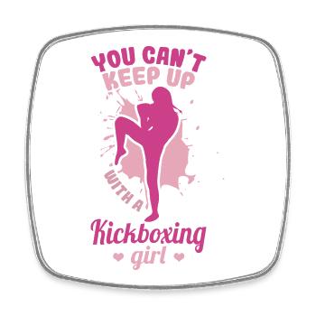 Vous ne pouvez pas suivre une fille de kickboxing - Magnet carré - blanc - Devant