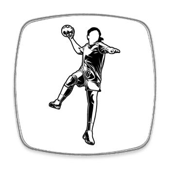 Filles de handball - Magnet carré - blanc - Devant