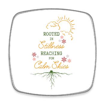 Rooted in Stillness Calm Skies - Square fridge magnet - white - Front