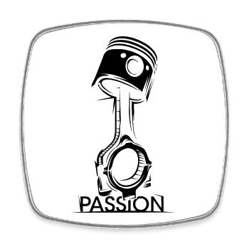 Kolben Tuner Passion Symbol Auto Tuning icon Logo - Viereckiger Kühlschrankmagnet - Weiß - Vorne