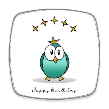 HAPPY BIRTHDAY - Magnet carré - blanc - Devant